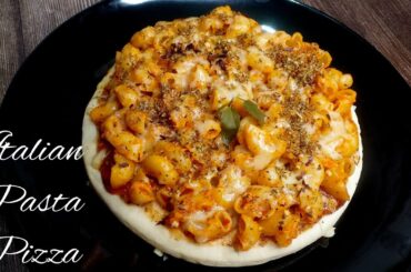 PASTA PIZZA || CHEESY TOMATO PASTA PIZZA || ITALIAN PASTA PIZZA || RED PASTA PIZZA ||Recipe of D Day