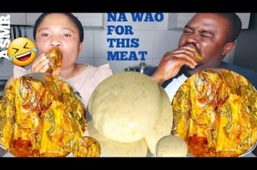 ASMR, AFRICAN FOOD SOWALO + FUFU AND VEGETABLE SOUP, #africanfood #mukbang #Italy