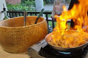 Chef at Carmelo’s Italian Ristorante in Punta Gorda, Florida prepares his famous "Bada Bingah" dish!