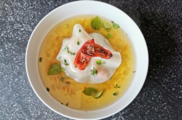 Shorts-Open Ravoli With King Prawns And Dried Tomatoes | Italian Food