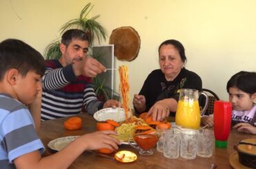 Stuffed Orange   Italian Rustic Spaghetti Bolognese   Shaker Churek with orange juice