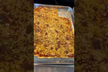 Pizza cooked, self rising flour-yogurt, sauce, sheep&Norway brown cheese, is was fun delicious