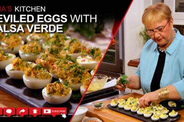 Italian Deviled Eggs with Salsa Verde   Recipe - Lidia’s Kitchen Series