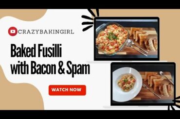 How to make a dish from leftover. Baked Fusilli with Bacon/Spam
