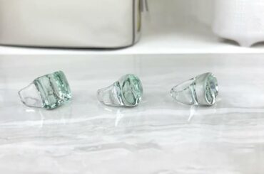 My Italian Decor  - Made in Italy - Murano Glass Grey Rings