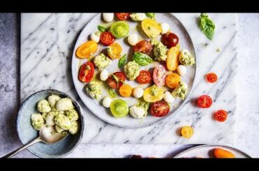 Basil Pesto Caprese Salad | Easy Italian Salad Recipe!