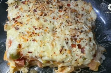 #Veg lasagna with bread #lasagna #bread lasagna #Italian #food #recipe #food lovers