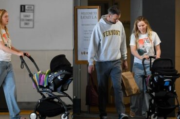 Jennifer Lawrence and husband Cooke Maroney bring their baby to Italian food market