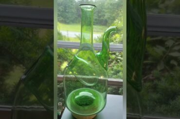 VINTAGE ITALIAN GLASS WINE CHILLER PITCHER FOR SALE !!