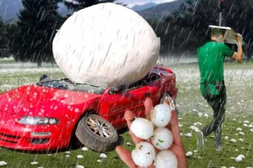 Anomalous hail is destroying the city! Storm in Camucia, Tuscany, Italy
