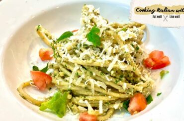 Pasta with Eggplant Pesto from Tuscany Cooking Italian with Joe