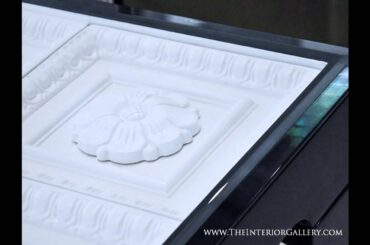 Italian Style - Contemporary Black Dining Table - Solid Wood - Tempered Glass Top - Roma