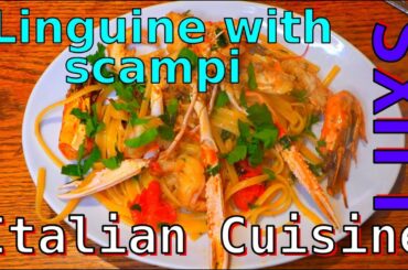 Linguine with scampi, Italian Cuisine