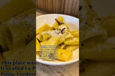 The pasta is amazing + they serve Neapolitan-style pizza + with a great selection of Italian wines.