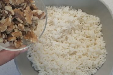 Just add walnuts to rice. ITALIAN COLD RICE SALAD #food #recipe#salad #rice
