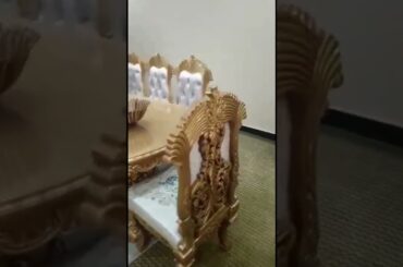 Luxury Dining Table set | Wooden Deco paint Italian style dining table set