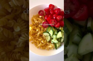 Greek pasta salad (Gultan free & lactose free) #shorts #satisfying #recipes #salad