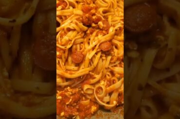 Spicy sausage spaghetti recipe #spicy #sausage  #pasta #italianfood #spicyfood #yummy #shorts