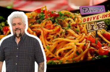 Guy Fieri Eats Spaghetti and Lamb in Tuscany | Diners, Drive-Ins and Dives | Food Network