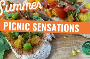 Summer Picnic Recipes - Grilled Aubergine Pate and Indian italian fusion bruschetta