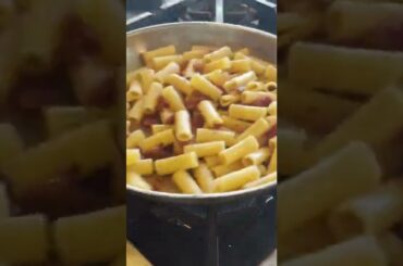 Rigatoni alla Gricia, delicious italian pasta.