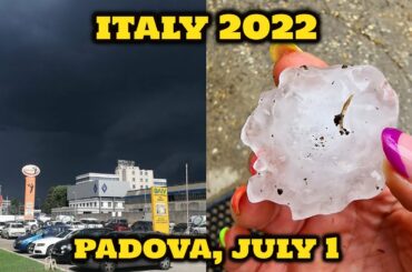 Hailstorm, bigger than golfball hits Padova Italy! Grandine Padova