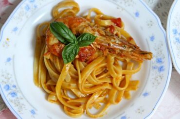 Linguine with Shrimp - by Uncle Tony (in Italy)