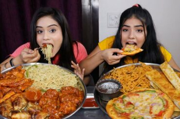Chinese Food Vs Italian Food Challenge | Momos, Spring Rolls, Noodles, Pizza, Choco Lava Cake etc..