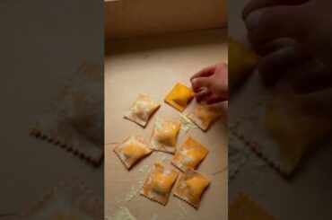 Ravioli with GOLDEN egg dough- simple is best #shorts