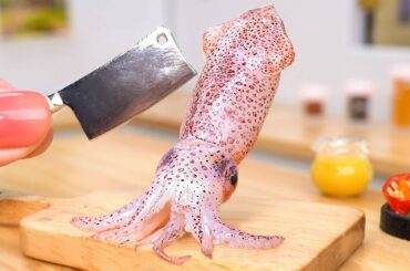 Satisfying Miniature Stuffed Squid Recipe | Delicious Italian Stuffed Squid Tutorial | Mini Cooking