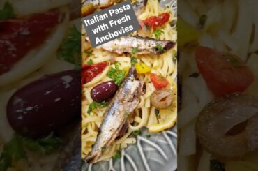 Italian Pasta with Fresh Anchovies! Must Try Recipe! #shorts