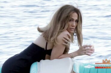 JLo shoots commercial aboard a speedboat in Italy