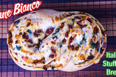 The Best Pane Bianco! Italian Stuffed White Bread. Easy recipe with Sourdough Starter!