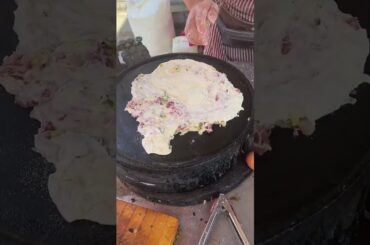 Street Food flatbread with meat #shorts #trending #food #youtubeshorts