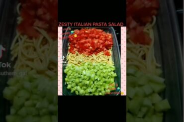 ZESTY ITALIAN PASTA SALAD! #food #pasta #goodfood #tasty #simple #30minutemeal #trending #eats