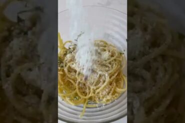 Bucatini with mint and pecorino cheese. italian recipe