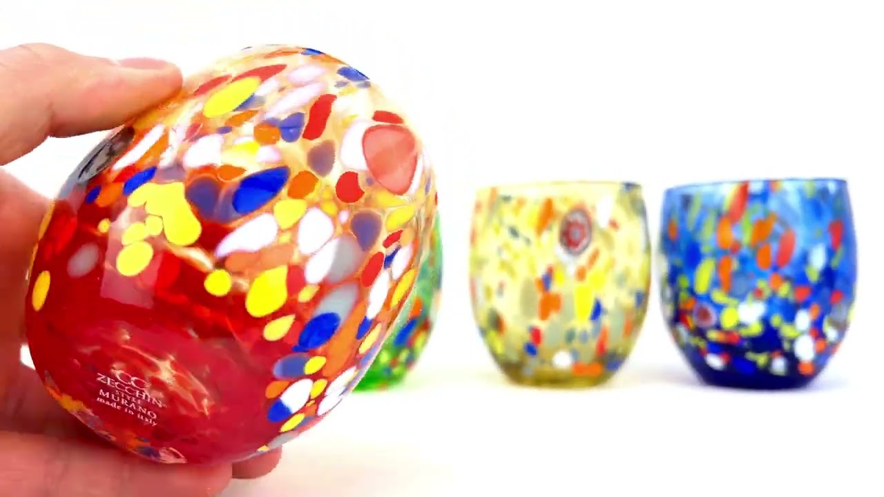 My Italian Decor – Murano Glass Guiliana Short Drinking Glasses – Made in Italy My Italian Decor - Murano Glass Guiliana Short Drinking Glasses - Made in Italy