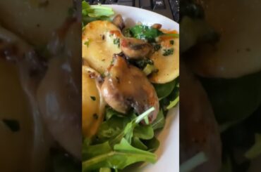 Squash ravioli over mixed green salad #food #foodie #italian #shorts #foodshorts