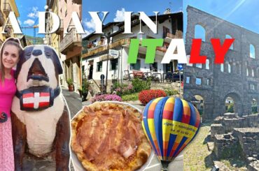 A DAY IN ITALY VLOG: Aosta Valley, Pizza, Museum & Roman Ruins, Mont Blanc Tunnel, Beautiful Scenery