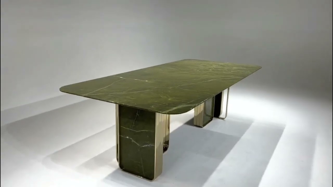 Italy Cornelio cappellini designer Luxury Marble Long Dining Table in Stainless steel Furniture Italy Cornelio cappellini designer Luxury Marble Long Dining Table in Stainless steel Furniture