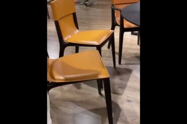 Italian luxury furniture brand: poltronafrua, saddle leather solid wood dining chair