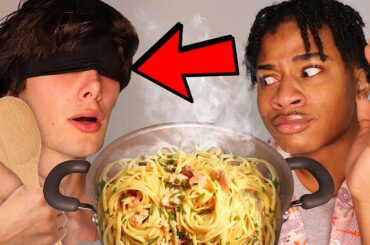 Cooking an Italian Dinner Blindfolded (DON'T TRY THIS)