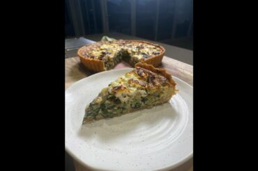 Quiche with rainbow chard and goats cheese