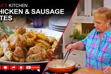 Chicken and Sausage Bites with Apple Cider Vinegar Sauce Recipe - Lidia’s Kitchen Series