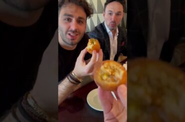 Alberto giving us the proper Italian review of Arancini! #ItalianFood #RiceBalls #Arancini #Shorts