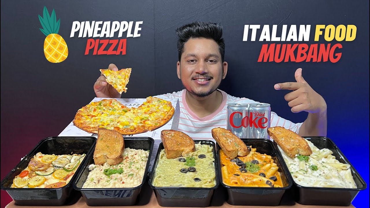 Italian Food Mukbang |Pineapple Pizza |White Sauce Pasta |Red Sauce Pasta| Spaghetti| Risotto Italian Food Mukbang |Pineapple Pizza |White Sauce Pasta |Red Sauce Pasta| Spaghetti| Risotto