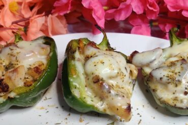Stuffed Italian Capsicum|unique party starter/snack|kids recipe|lunchbox recipe