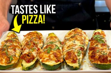 EASY Baked Italian Sausage Stuffed Zucchini Boats!