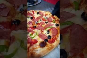 Italian Pizza with Black Olive at Home #shorts #food