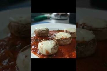 mushroom caps italian food, chicken meat, food video trending popular viral reels restaurant cooking